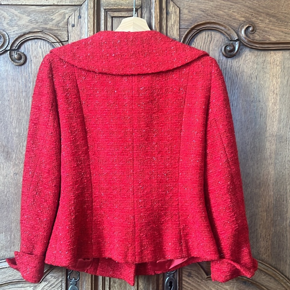 Juliana Collezione Red Tweed Jacket - Picture 10 of 11